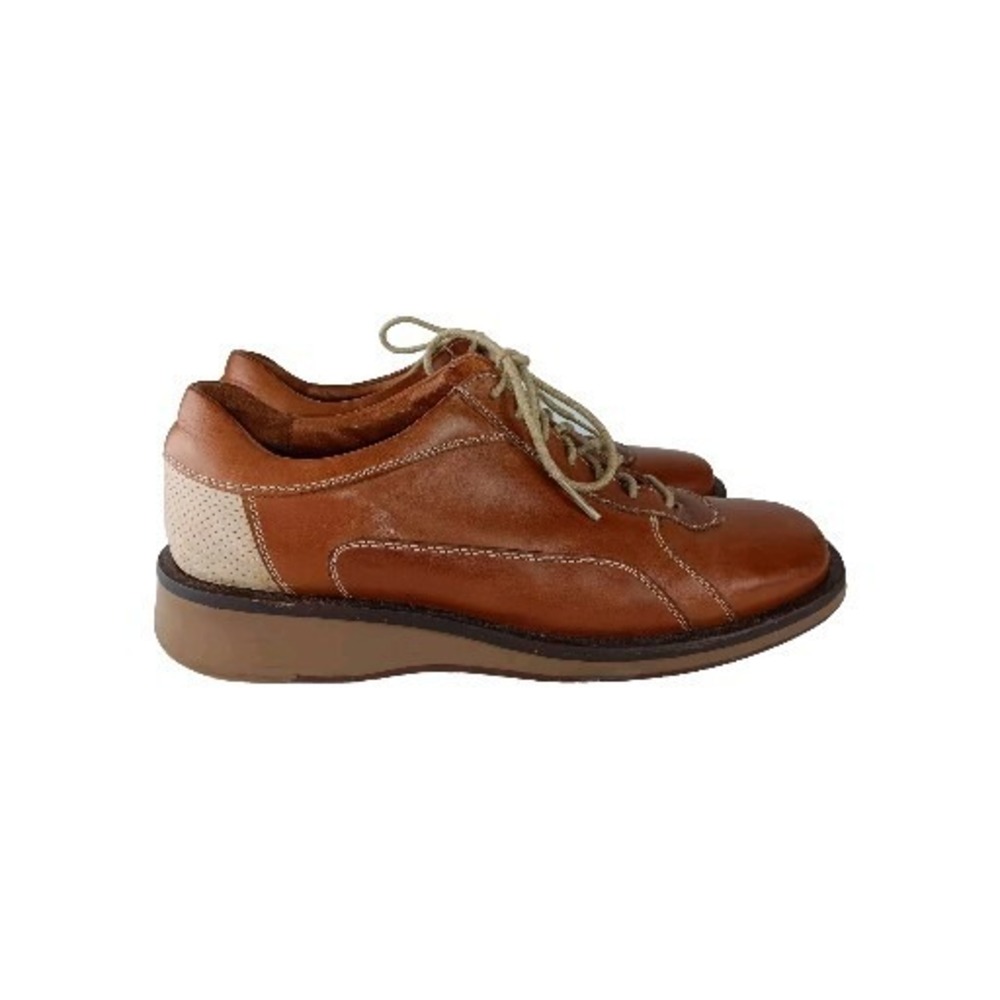 Johnston & Murphy Mens Oxford Dress Shoes Brown Leather Lace Up Casual Size 9M